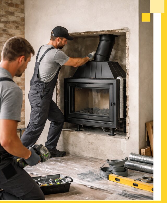 Установка каминных топок в Тобольске: монтаж, подключение
