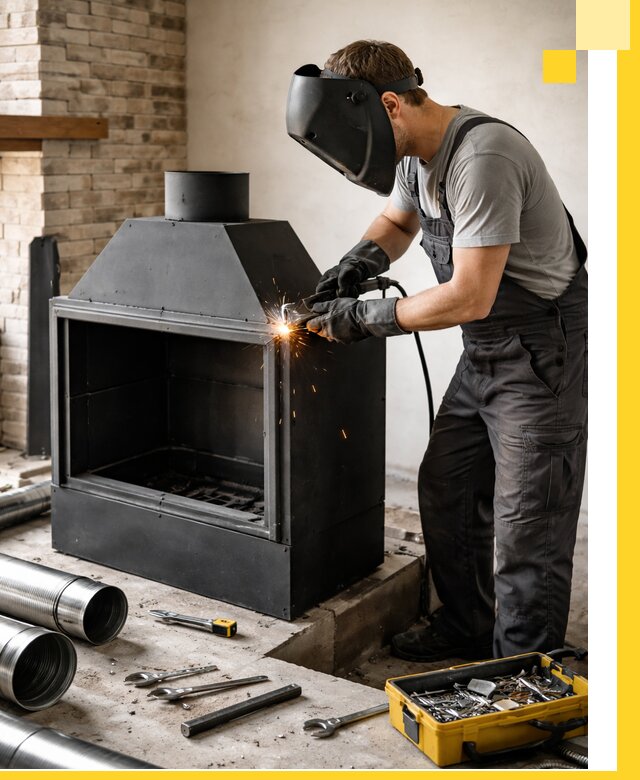 Продажа и установка металлических каминов в Тобольске под ключ