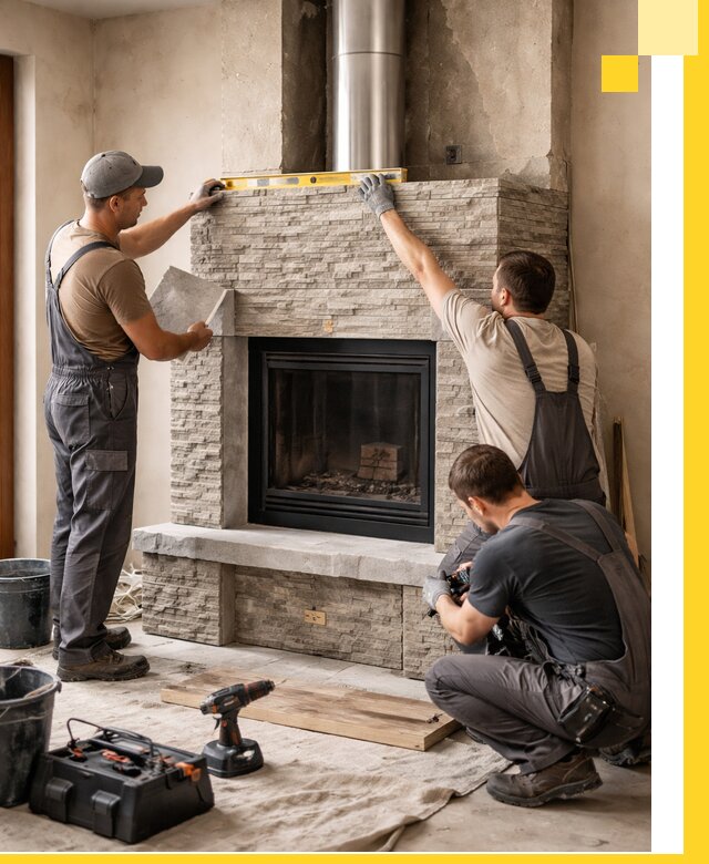 Профессиональный монтаж каминов под ключ в Тобольске для дома