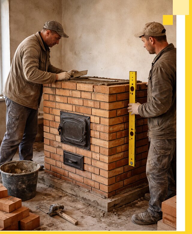 Отопительные печи под ключ в Тобольске, установка и сборка