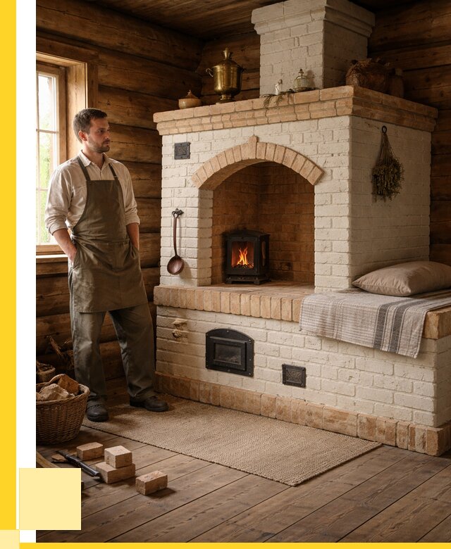 Русские печи с лежанкой под ключ в Тобольске от 152505 р. ЭриданТбл