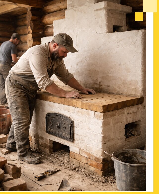 Проектирование и установка русской печи с лежанкой в Тобольске