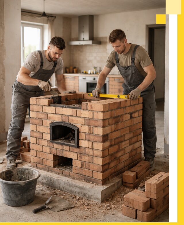 Установка и монтаж печей в частном доме в Тобольске под ключ