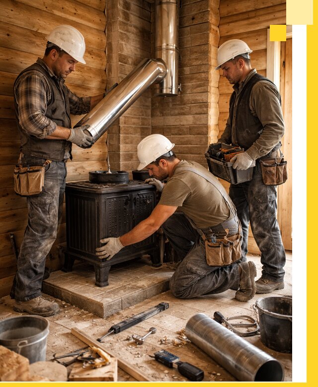 Профессиональный монтаж банных печей и дымоходов в Тобольске