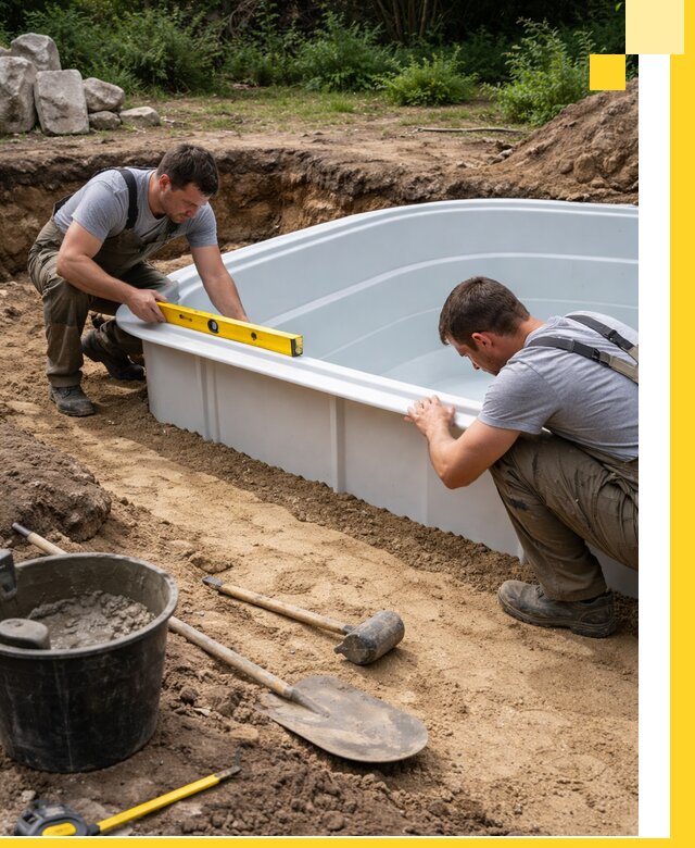 Производство и установка пластиковых бассейнов в Тобольске под ключ