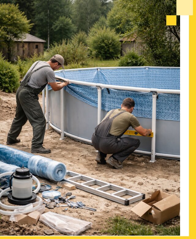 Установка и монтаж каркасных бассейнов в Тобольске под ключ