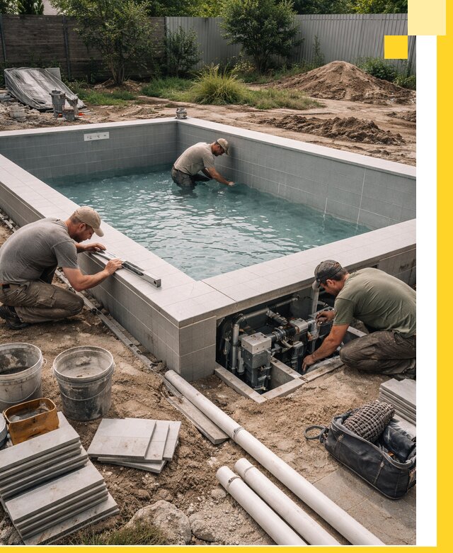 Строительство и монтаж бассейнов для дачи под ключ в Тобольске