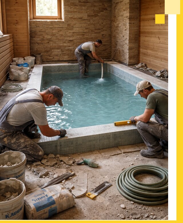 Проектирование и строительство бассейнов для бани в Тобольске