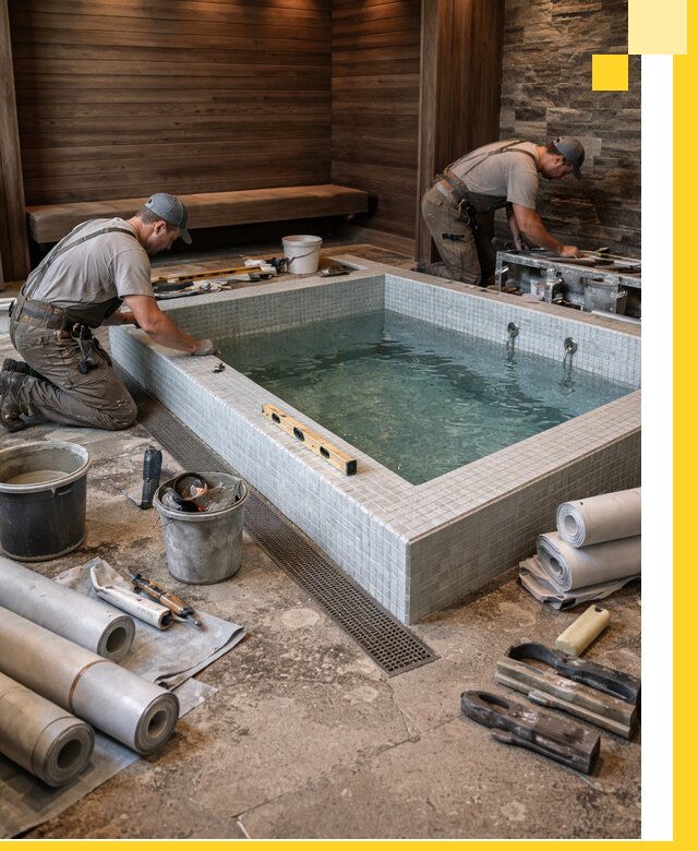 Установка и строительство бассейнов для сауны в Тобольске