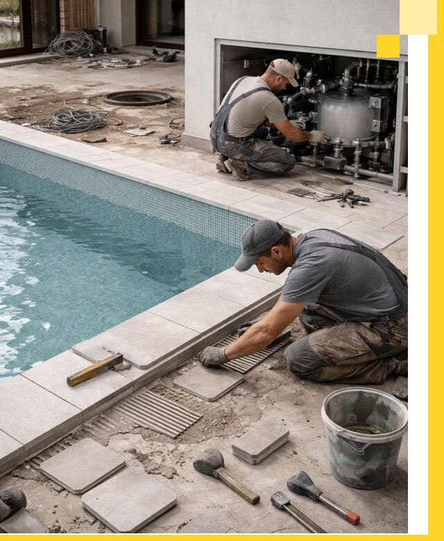 Строительство и монтаж бассейнов в коттедже в Тобольске