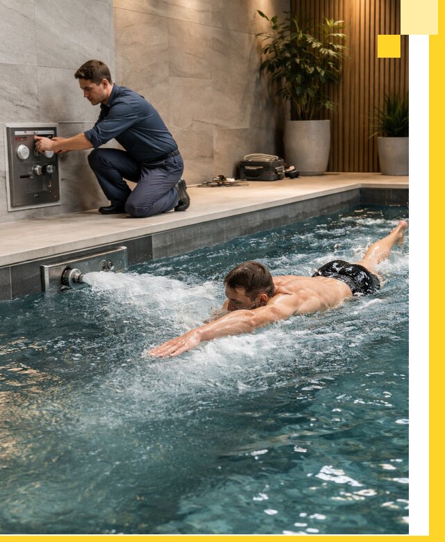 Проектирование и монтаж бассейнов с противотоком в Тобольске