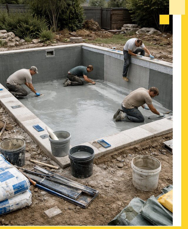 Изготовление и монтаж чаши бассейна под ключ в Тобольске