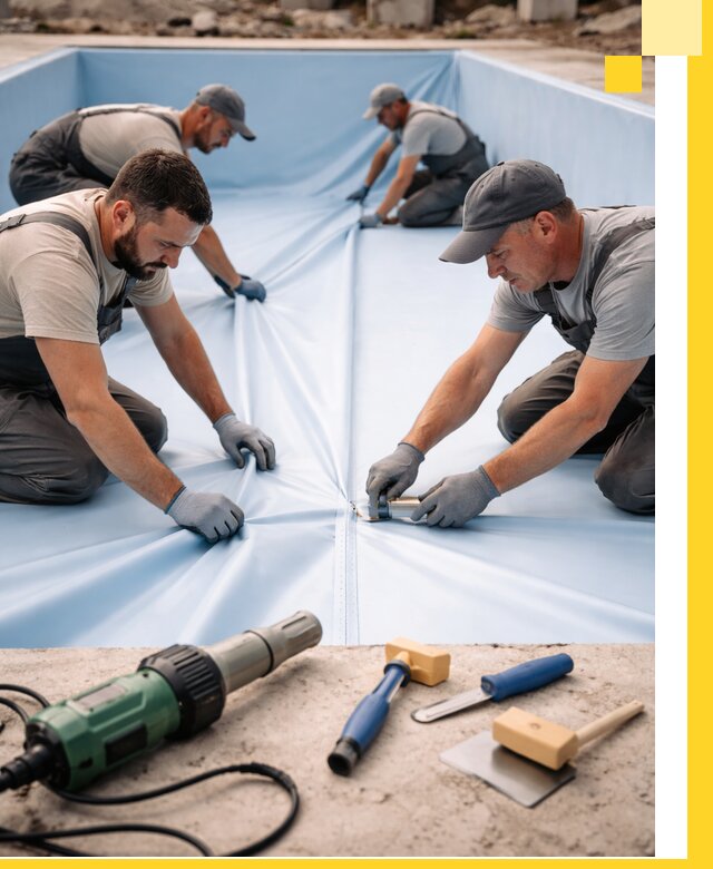 ПВХ пленка для бассейнов с монтажом и гарантией в Тобольске