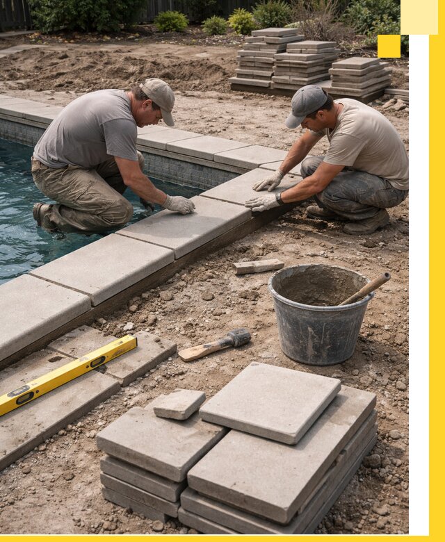 Установка и изготовление копингового камня для бассейнов в Тобольске