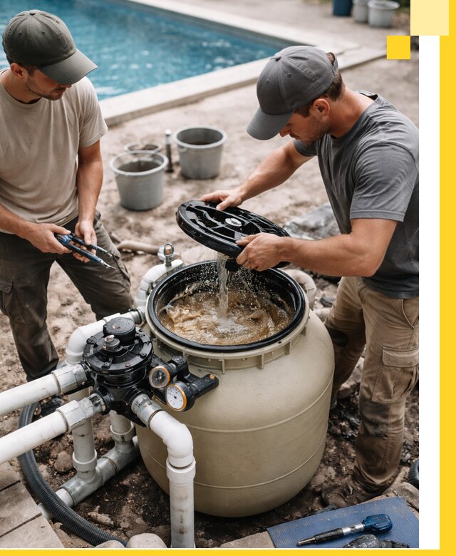 Установка и обслуживание песочных фильтров для бассейнов в Тобольске