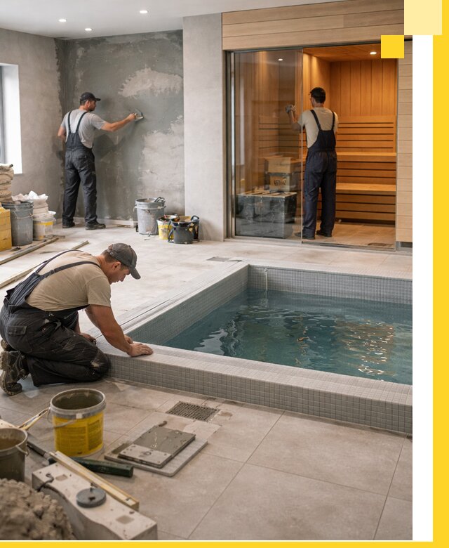 Проектирование и строительство сауны с бассейном в Тобольске