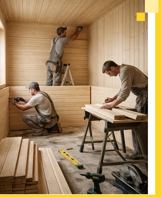 Обшивка саун в Тобольске из натуральной древесины под ключ