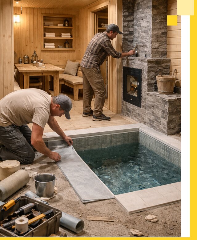 Строительство бань с комнатой отдыха под ключ в Тобольске