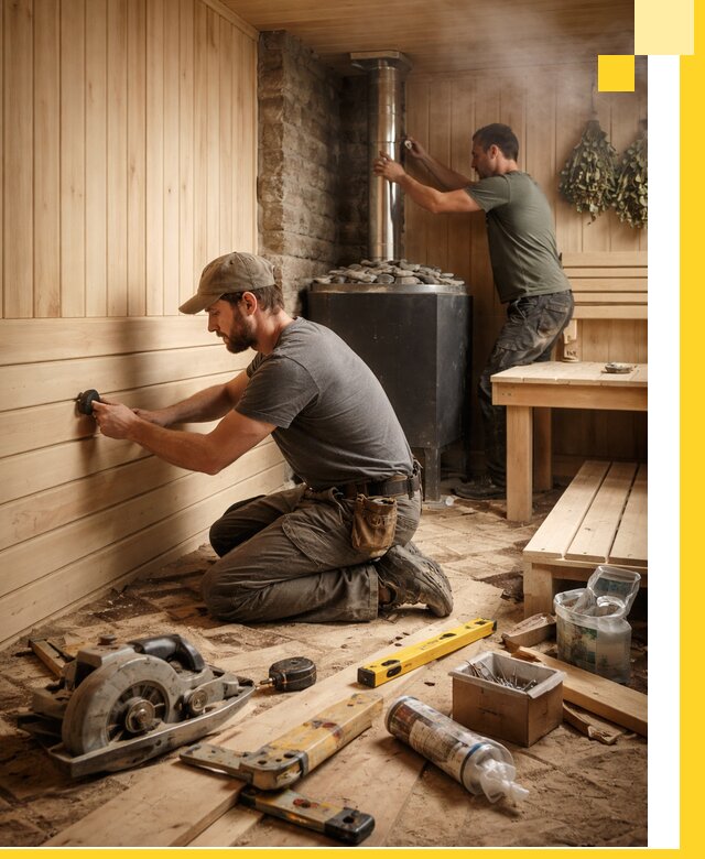 Полное строительство и оснащение парных под ключ в Тобольске