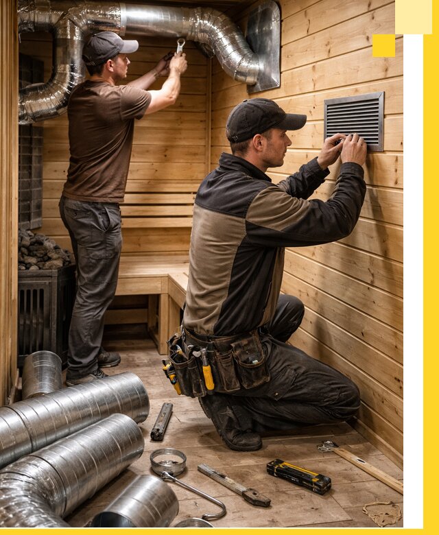 Проектирование и монтаж вентиляции бани в Тобольске под ключ