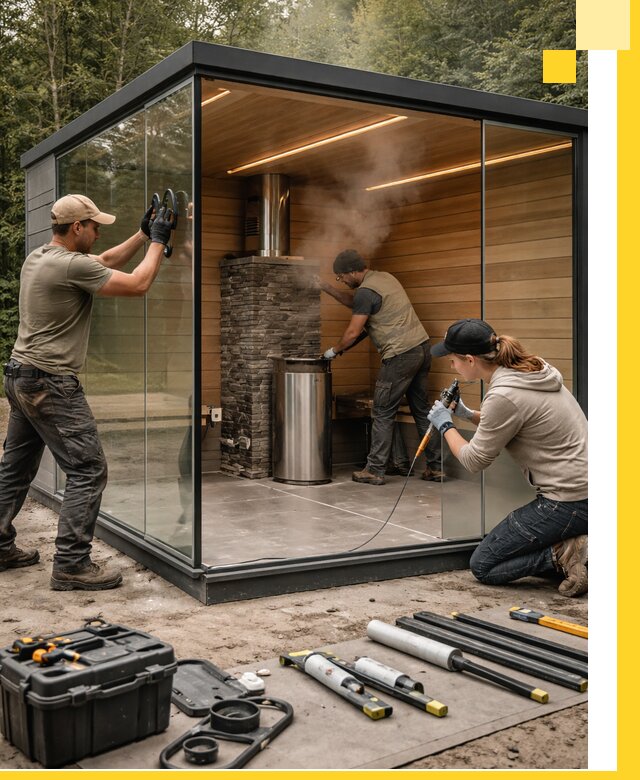 Проектирование и строительство стеклянных бань в Тобольске