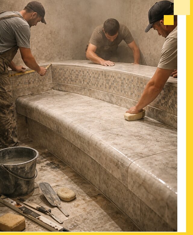 Изготовление и установка сидений для хамама в Тобольске