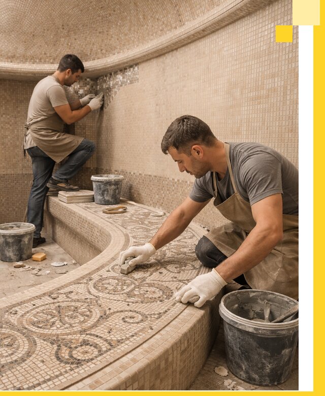 Плитка для хамама в Тобольске, укладка, подбор и поставка